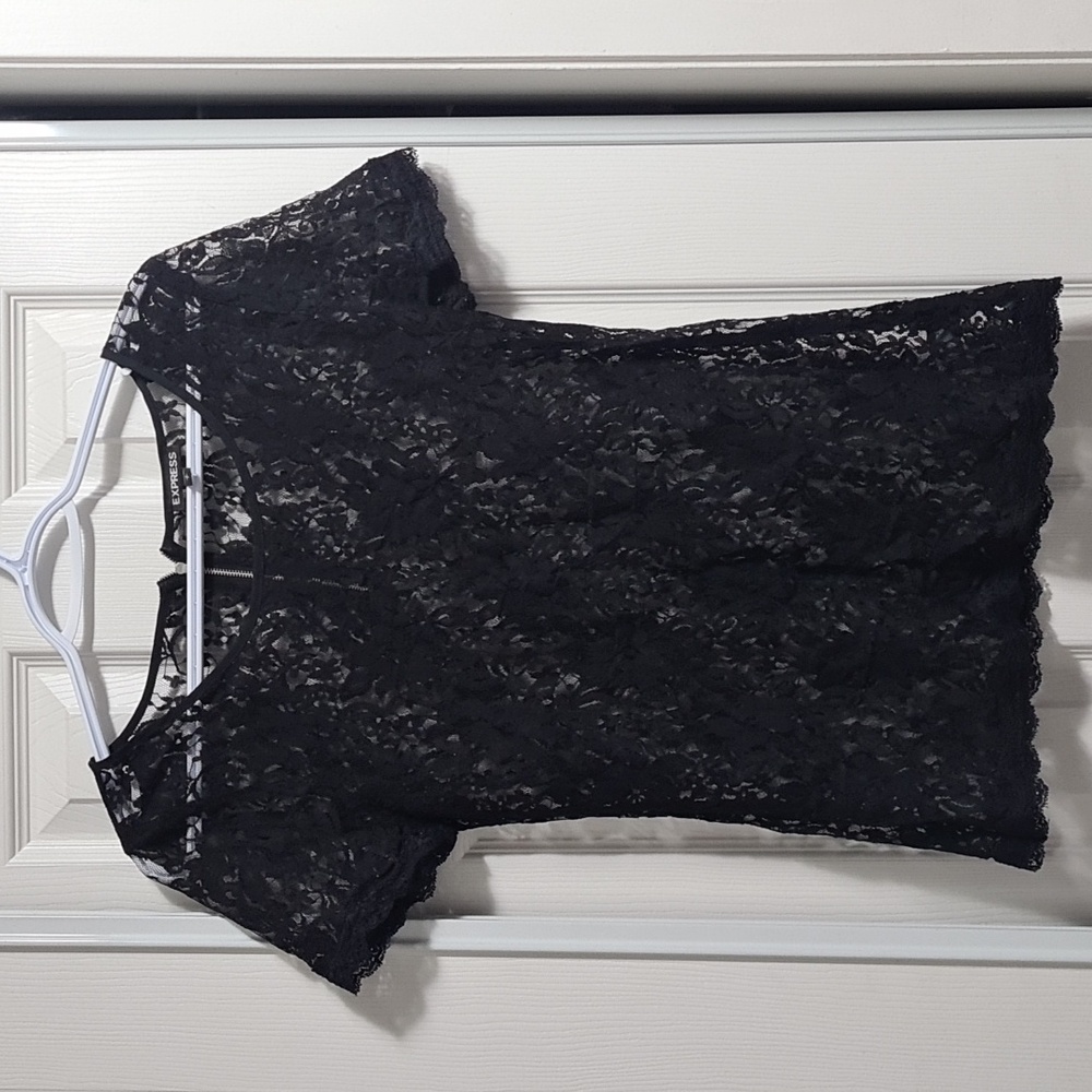 Express Black Lace Blouse